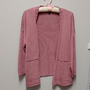 Eileen Fisher Pink Open-Front Cardigan, Size PS